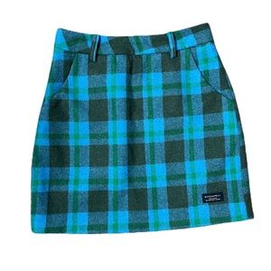 Plaid Wool Y2K Mini Skirt